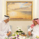 الملك سلمان يستقبل الشيخ عبدالله بن علي بن عبدالله آل ثاني